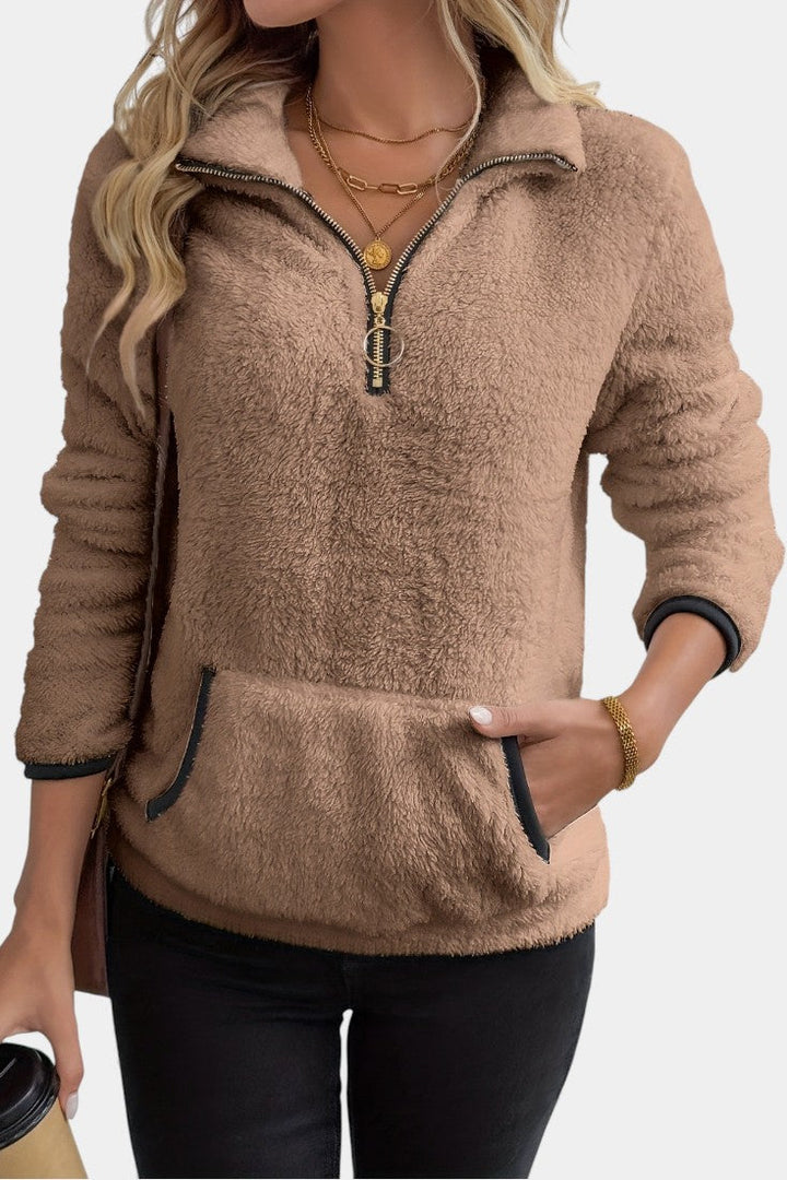 Marusya Fleece Sweater with Half-Zip