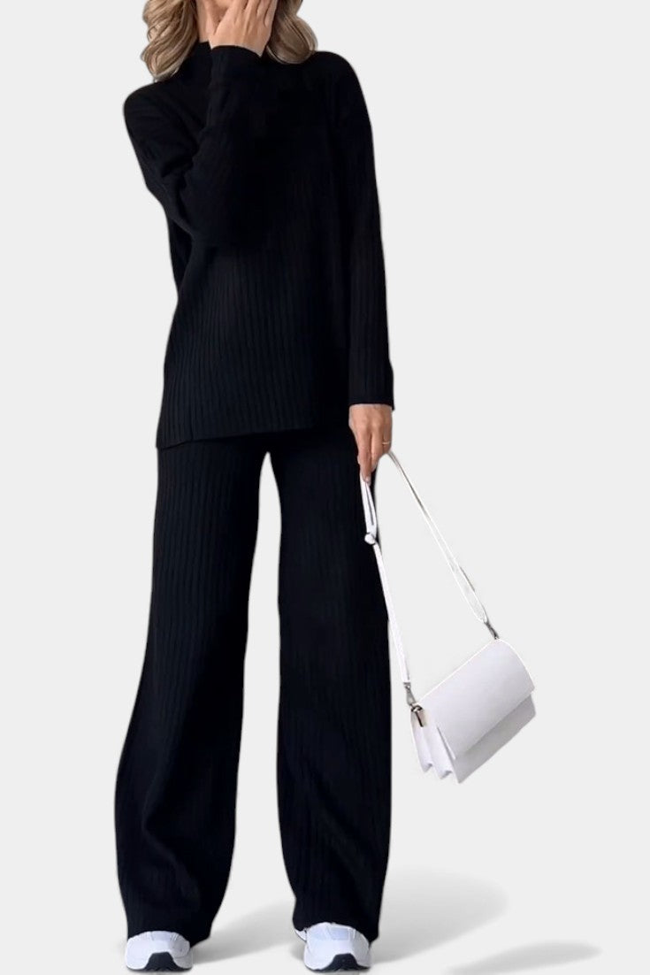 Florisse Stylish Casual Knit Set with Side Slit