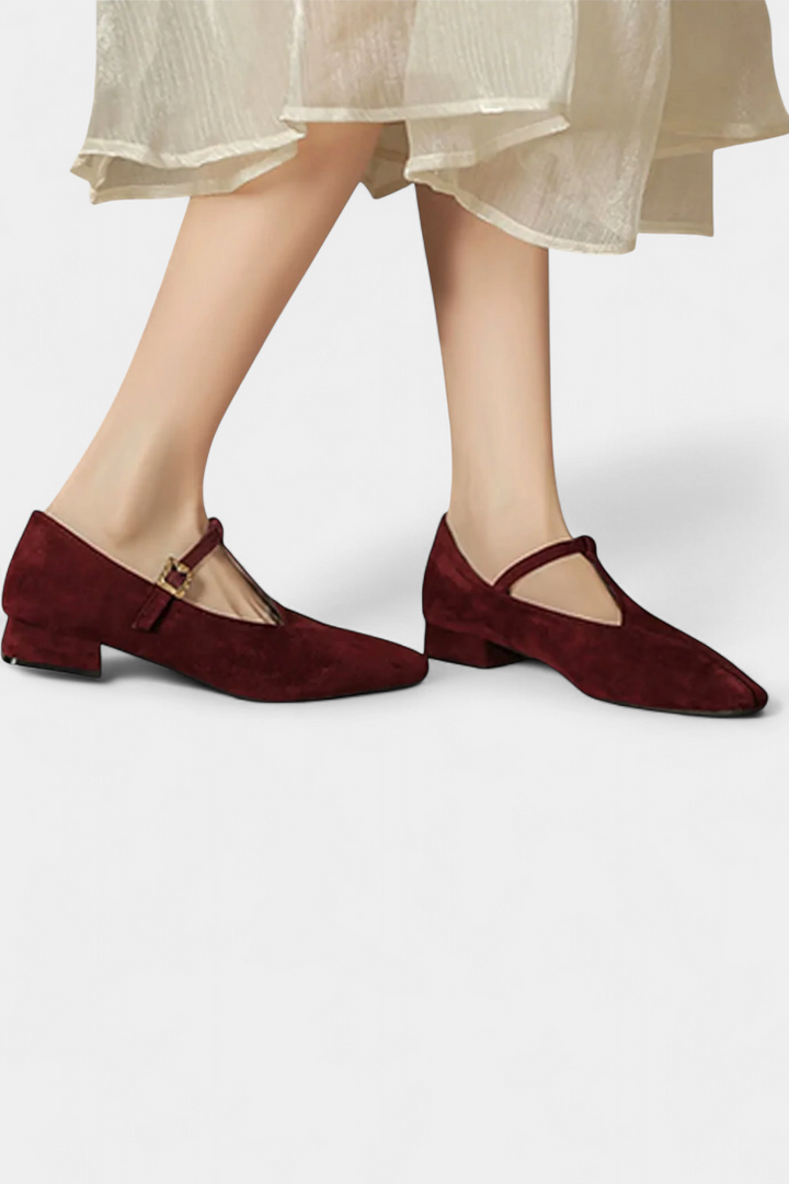 Elly Timeless Low Heels with Adjustable Buckle Strap