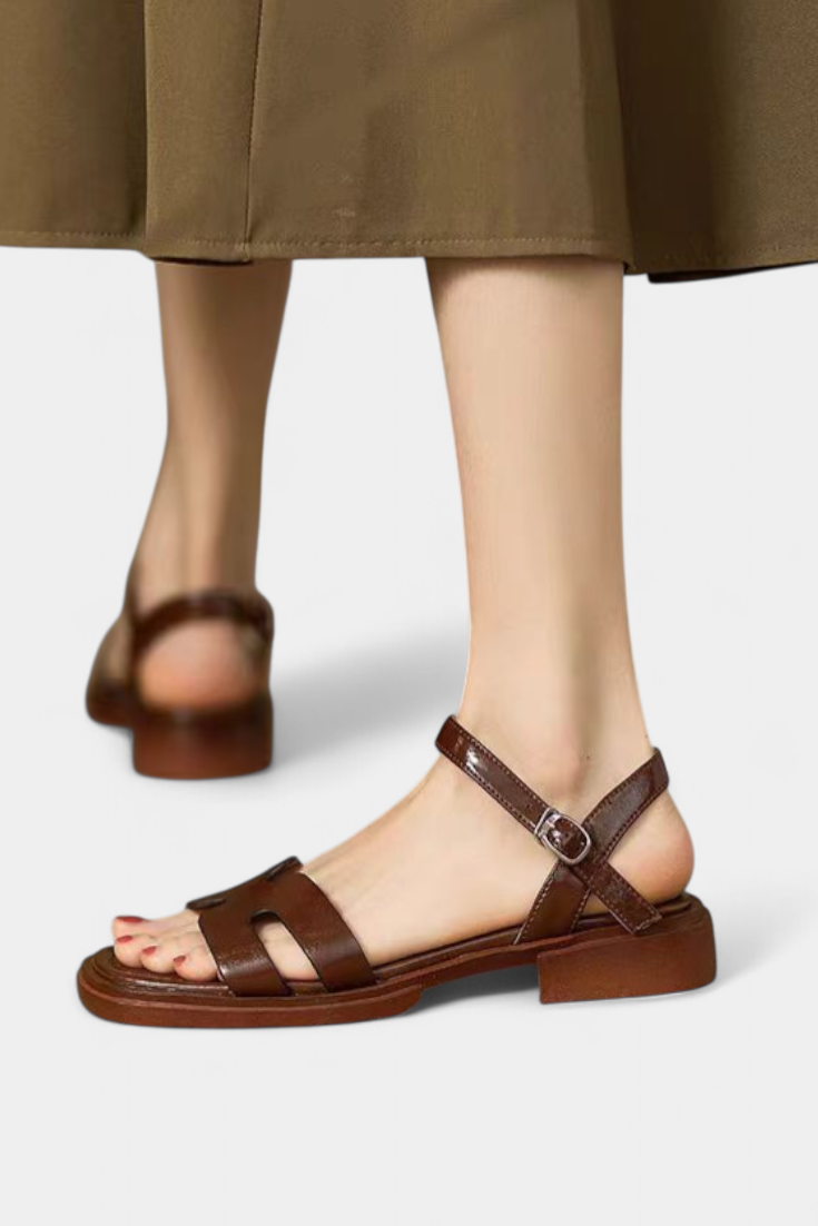 Calyssa Adjustable Strap Minimalist Sandals with Low Heel