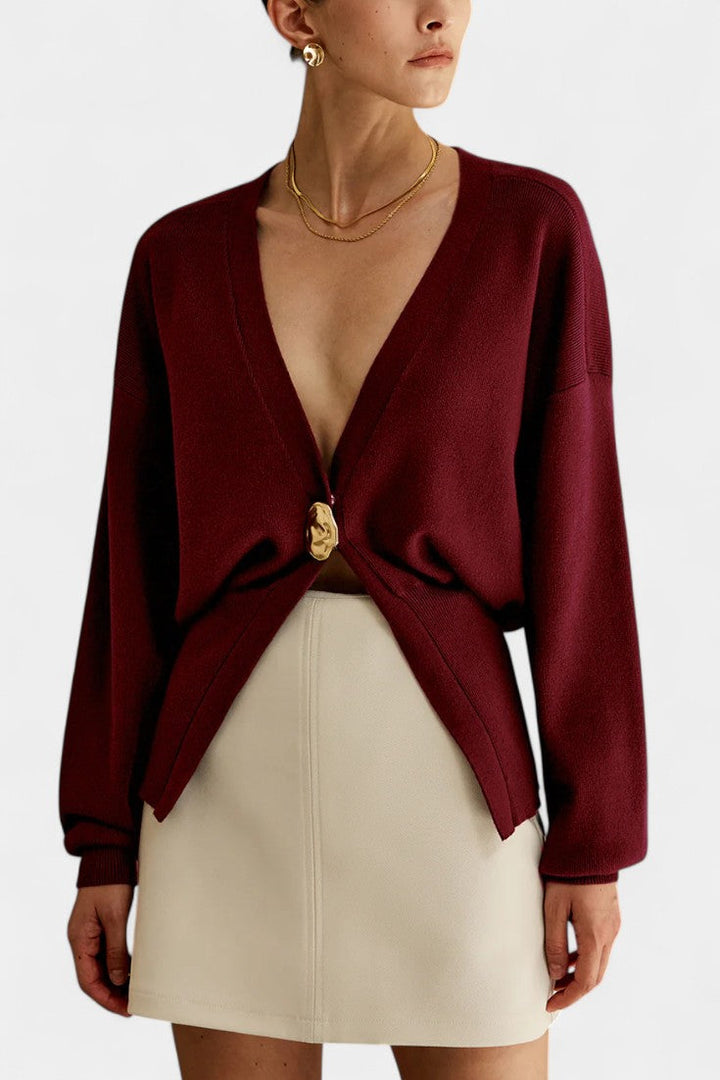 Solferina Regular Fit Golden Sweater with Subtle Texture