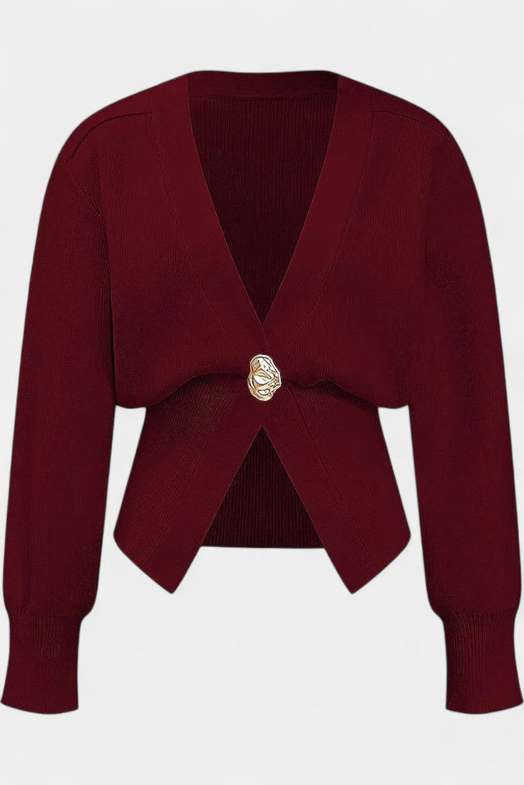 Solferina Regular Fit Golden Sweater with Subtle Texture