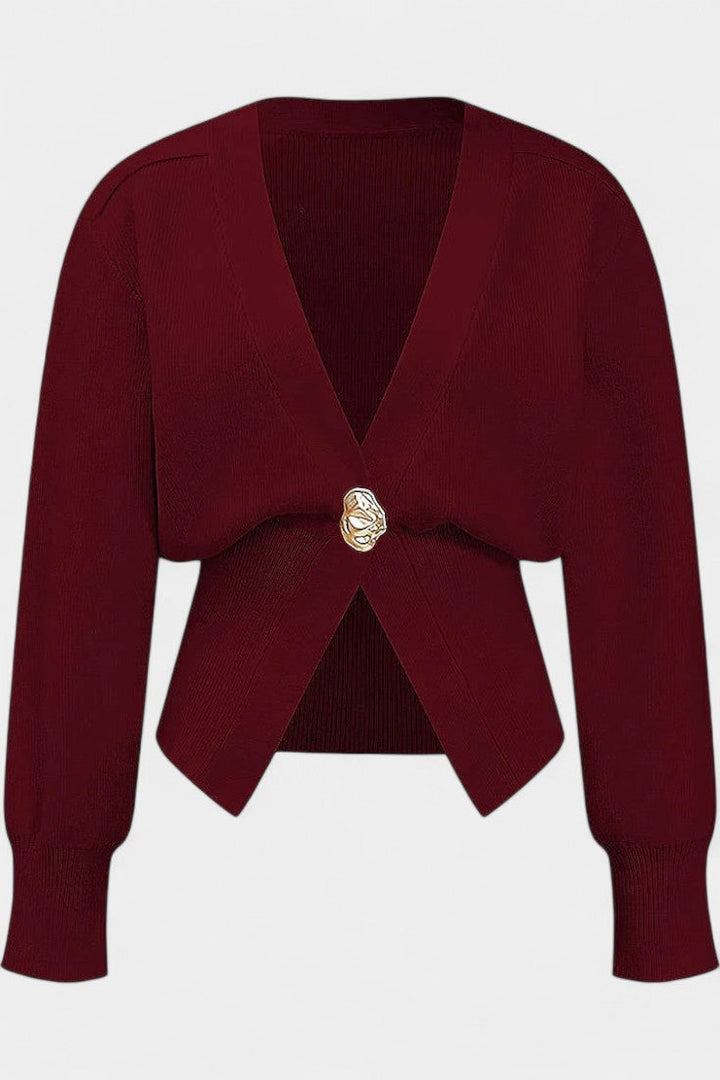 Solferina Regular Fit Golden Sweater with Subtle Texture