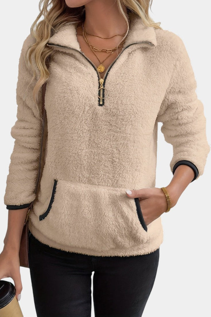 Marusya Fleece Sweater with Half-Zip
