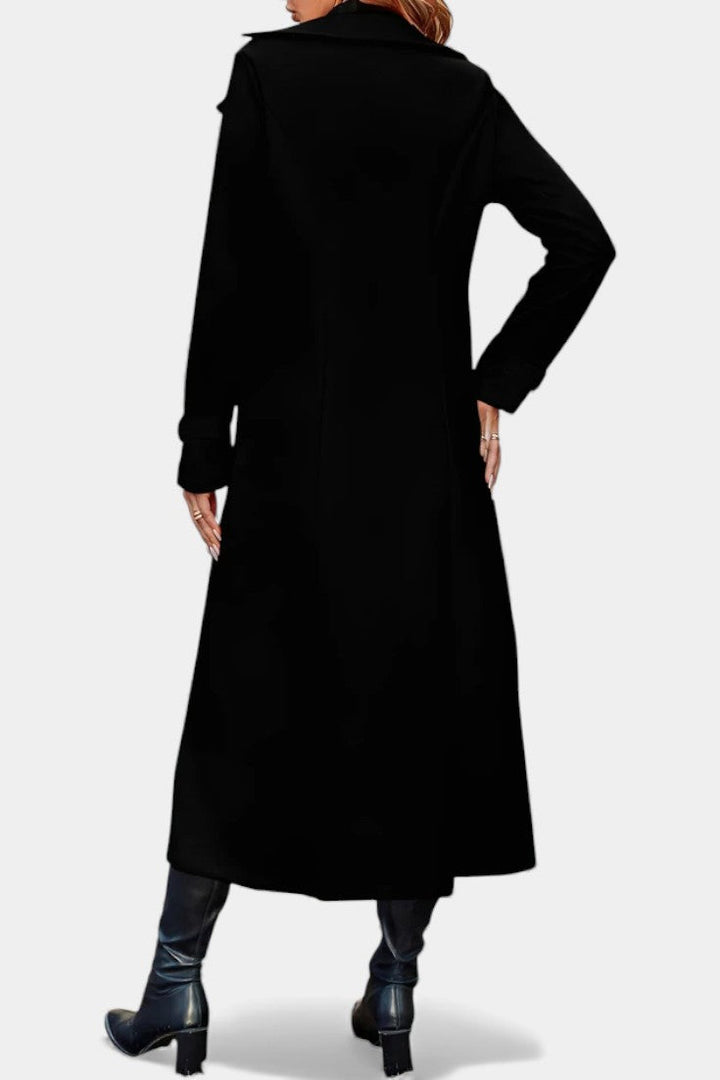 Naïssa Double-Breasted Coat with Long Notched Lapels