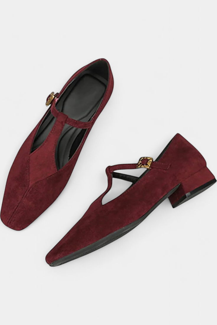 Elly Timeless Low Heels with Adjustable Buckle Strap