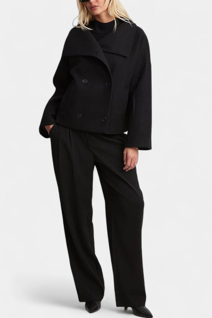 Verena Classic Collar Short Double-Breasted Coat