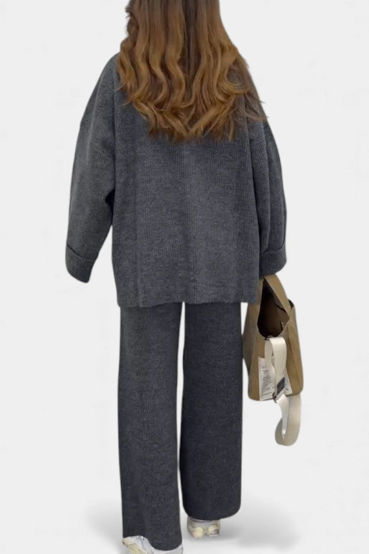 Quirina Relaxed Outfit with Round Neck Top and Flowing Pants