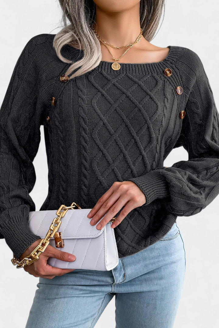 Fien Sweater Featuring Stylish Decorative Buttons