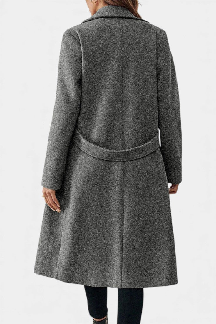 Hédia Classic Long Reversible Double-Breasted Overcoat