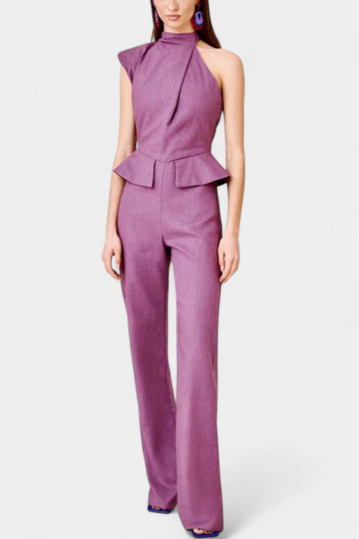 Asymmetrical Linen-Cotton Jumpsuit by Nerida