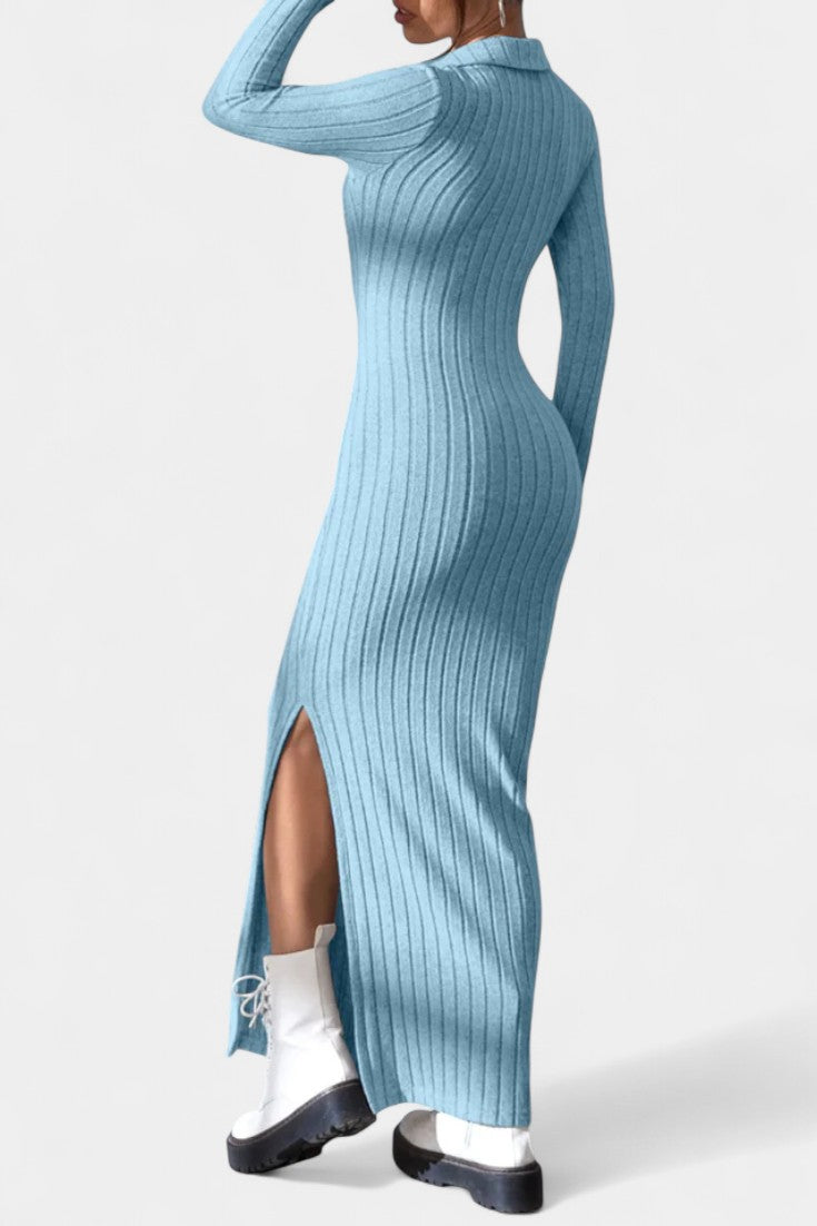 Elidia V-Neck Maxi Dress with a Tailored Fit