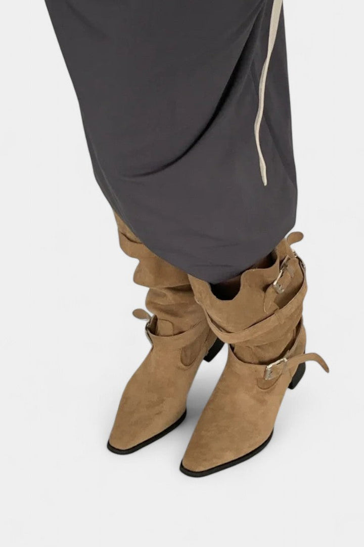 Ruya Pointed Toe High Boots with Modern Western Flair