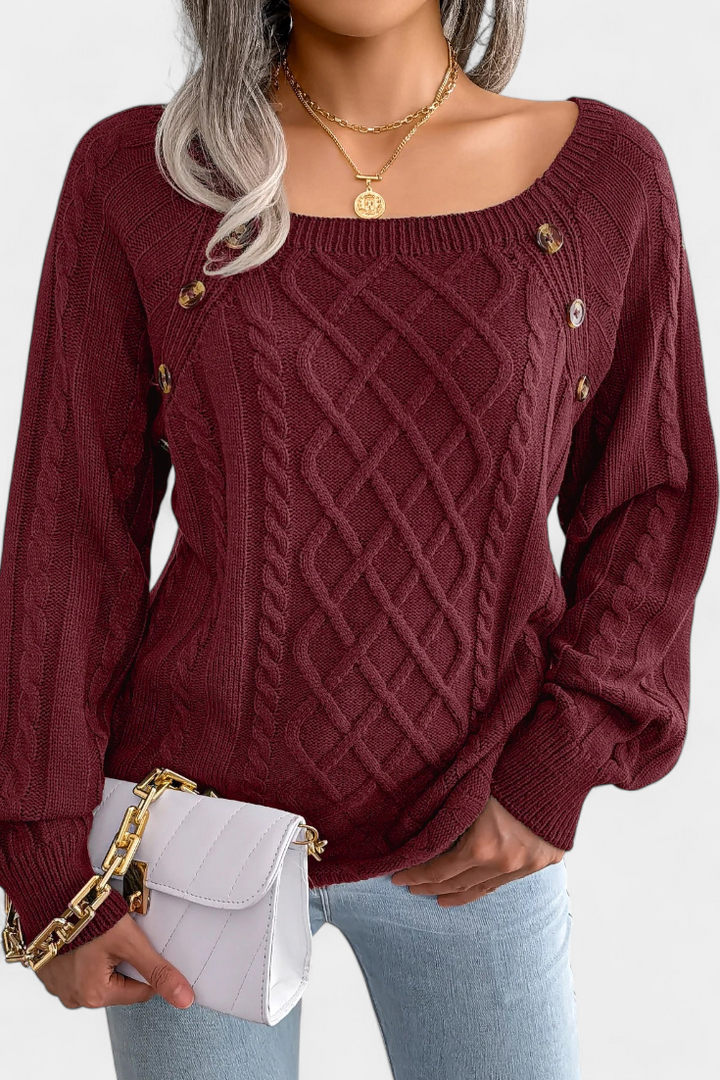 Fien Sweater Featuring Stylish Decorative Buttons