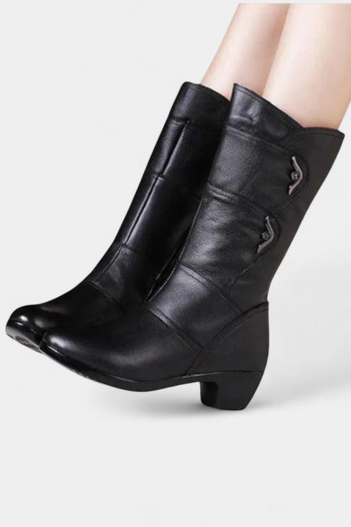 Hadley Ankle Boots Featuring Side Zipper and Cushioned Sole