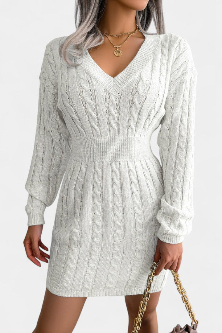 Cléora Long Sleeve Mini Bodycon Sweater Dress