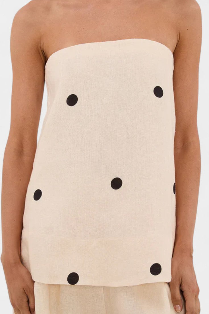 Mika Strapless High-Waisted Wide-Leg Two-Piece Set