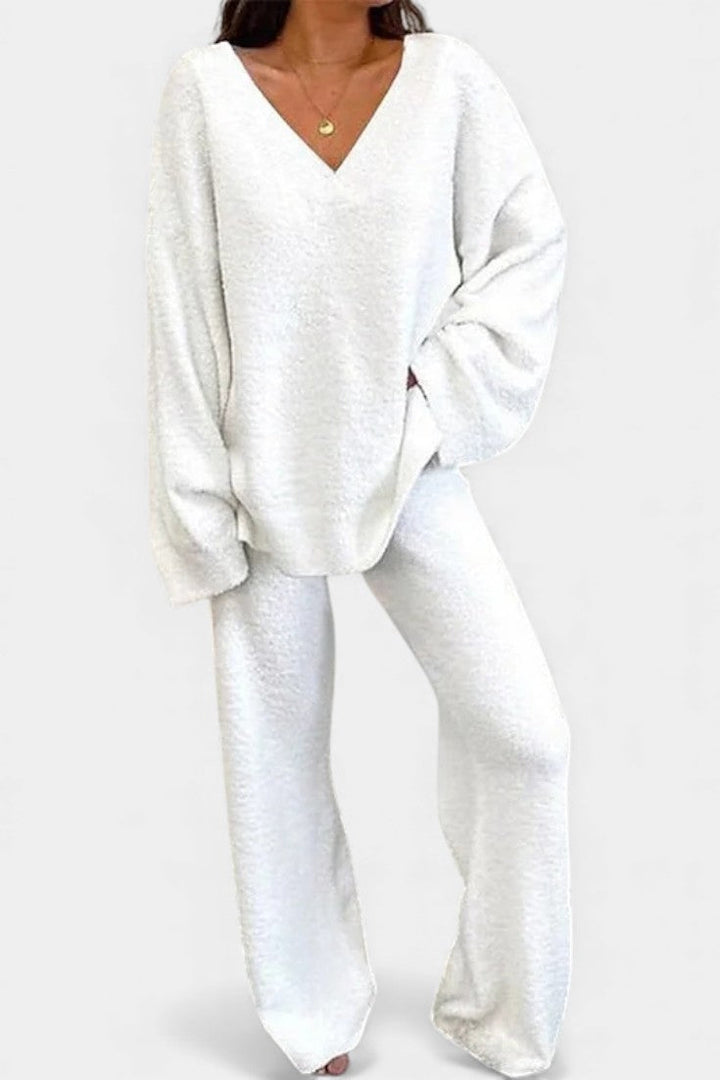 Siléale Cozy V-Neck Two-Piece Daily Outfit