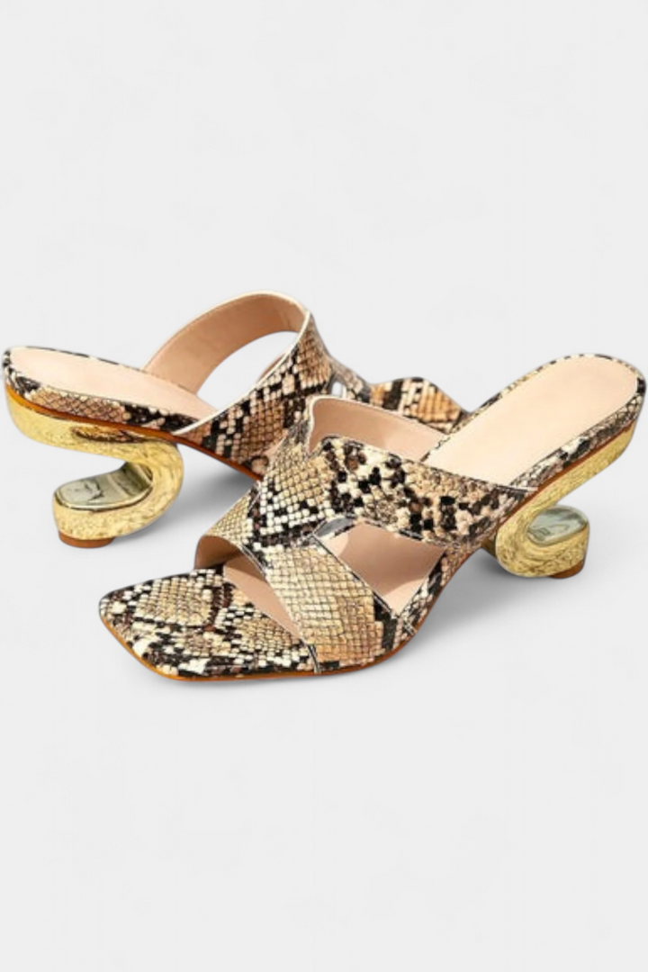 Megan Talons Chic Snake Print Stiletto Heels