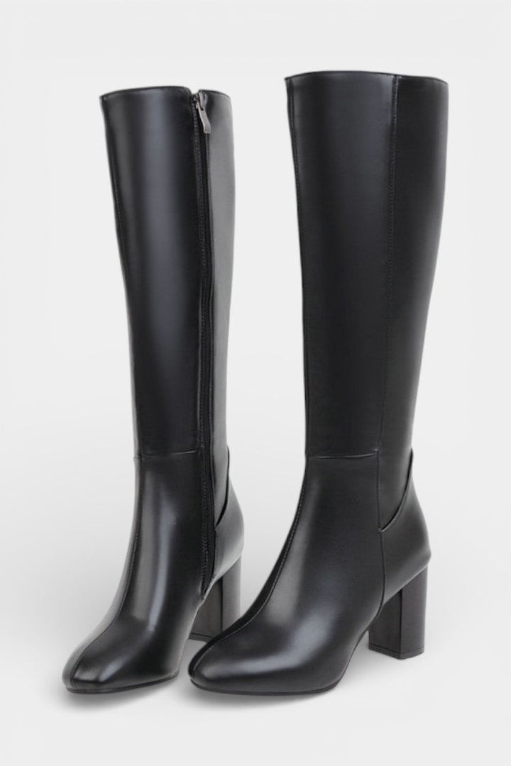 Querida Stylish Block Heel Zip Boots for Ultimate Comfort