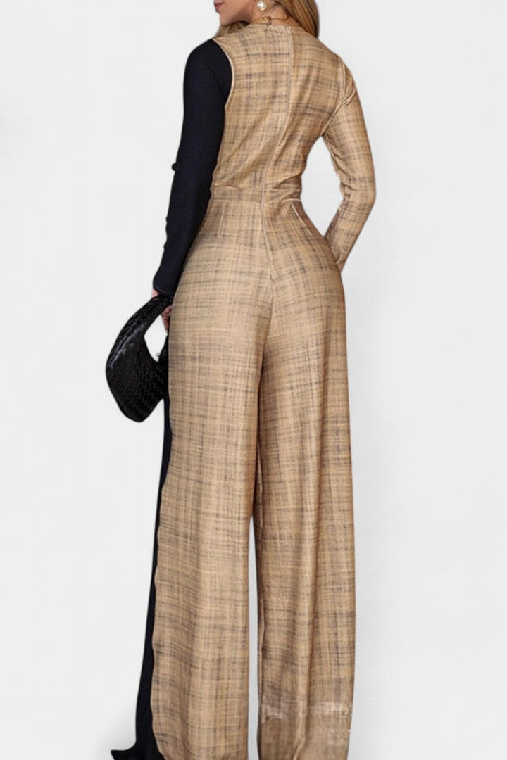 Chic Colorblock Wide-Leg Jumpsuit