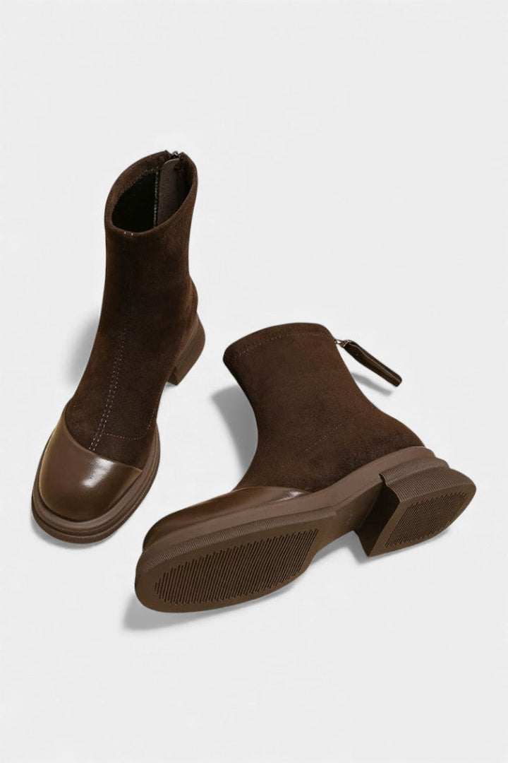 Britta Chunky Sole Ankle Boots with Buckle Accent