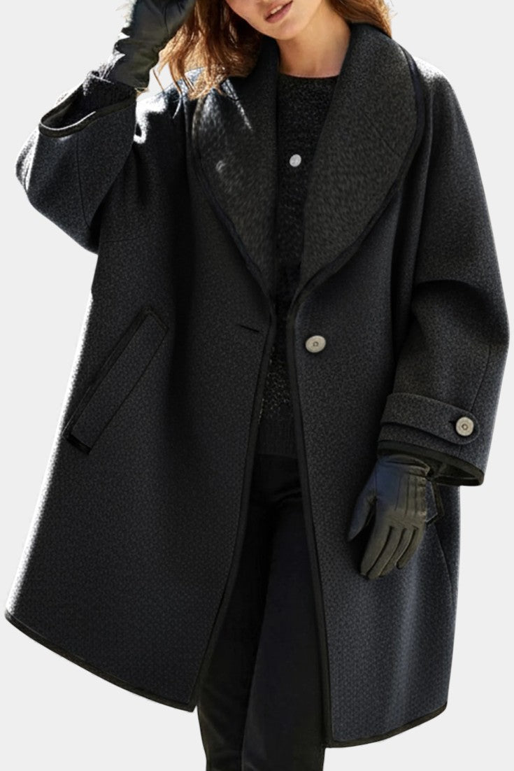 Harper Oversized Wool Blend Coat Featuring a Wide Collar