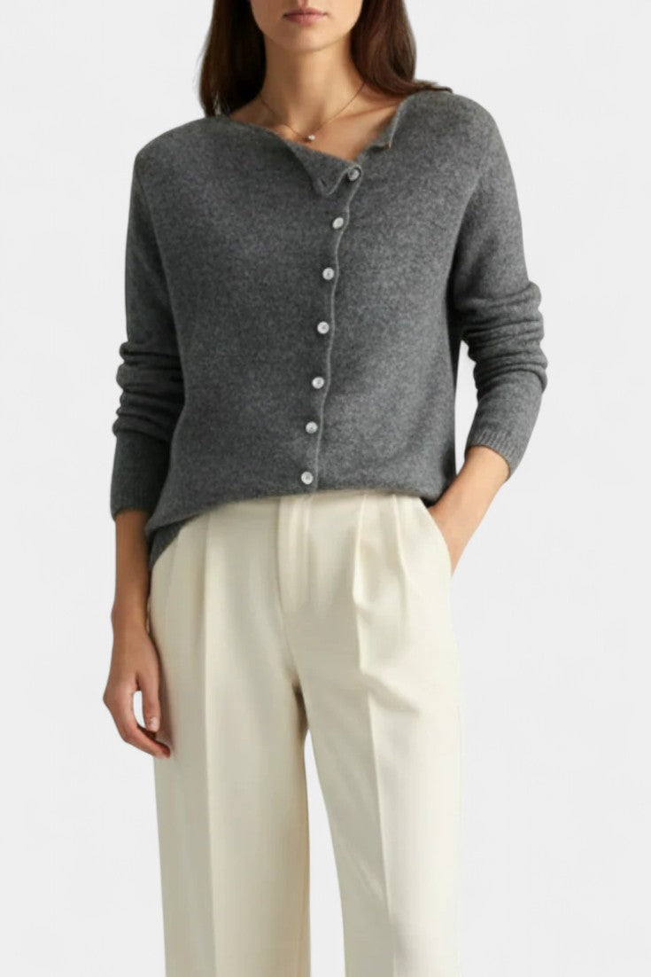 Marjorie Button-Up Soft Wool Cardigan