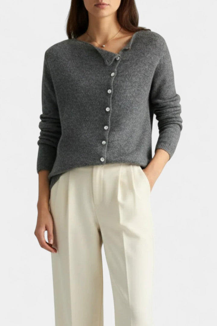 Marjorie Button-Up Soft Wool Cardigan