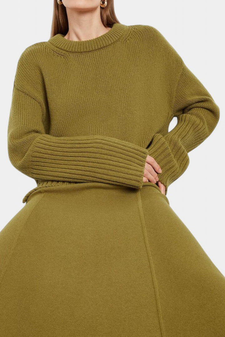 Patricia High Neck Sweater and Ribbed Maxi Skirt Set