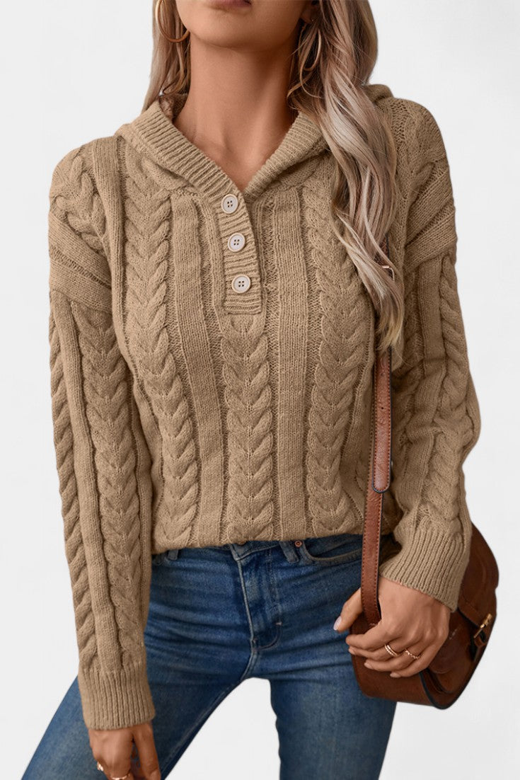 Relaxed Fit Hannelore Soft Knit Hooded Pullover