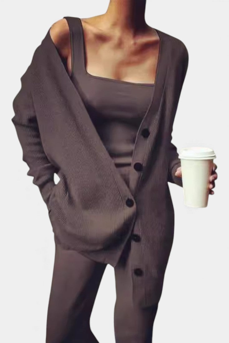 Clélia Cozy Three-Piece Knit Set