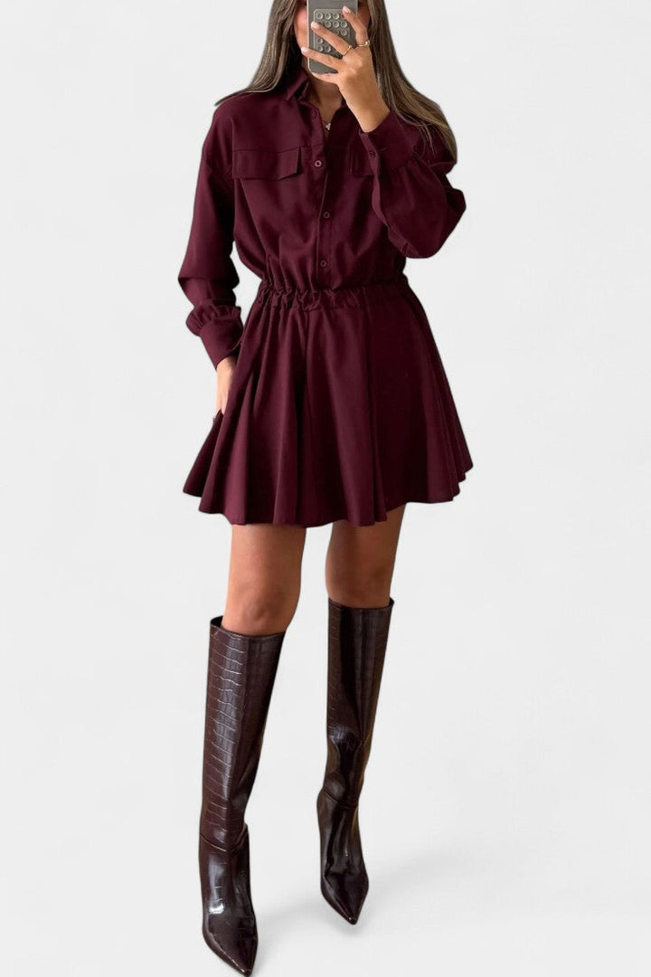 Rasine Long Sleeve Mini Dress with Sleek Silhouette