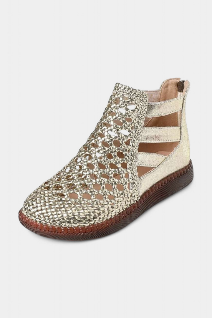 Alica Natural Design Woven Cut-Out Sandals