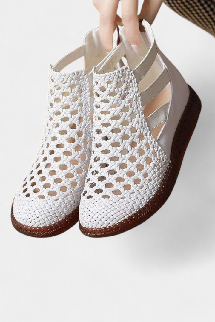 Alica Natural Design Woven Cut-Out Sandals