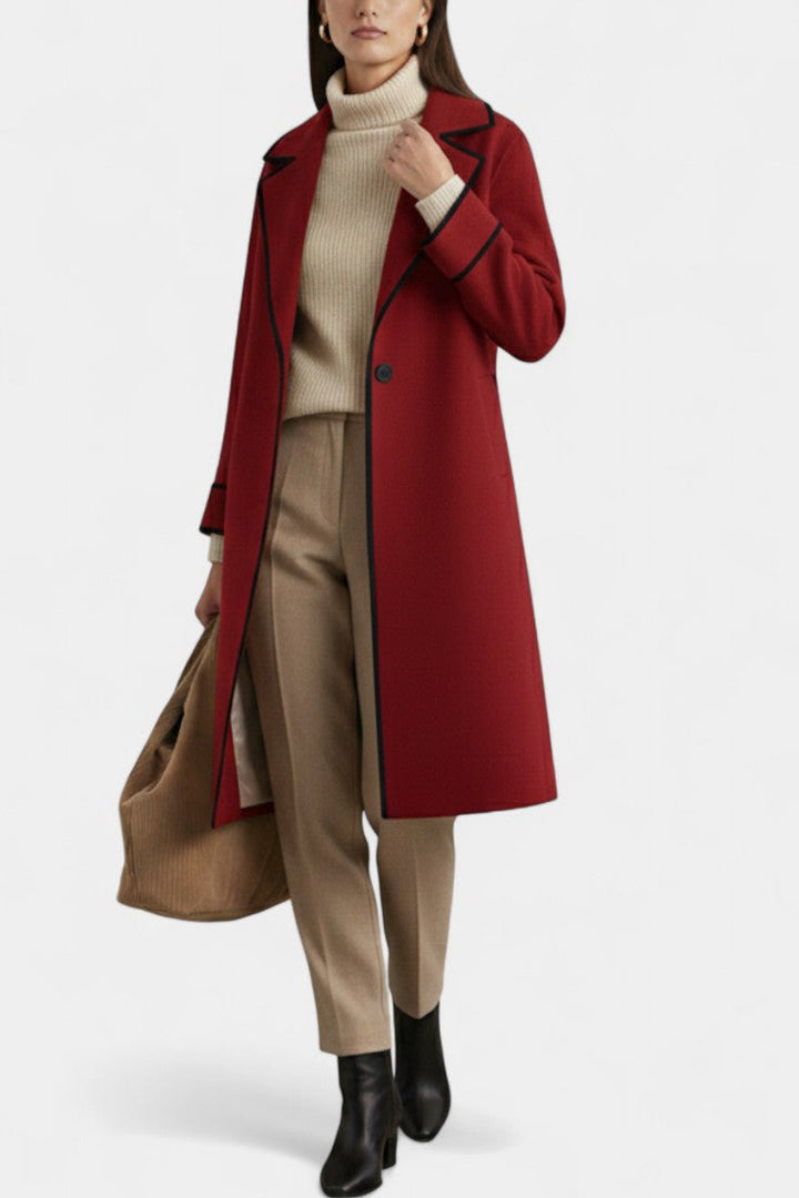 Harper Oversized Wool Blend Coat Featuring a Wide Collar