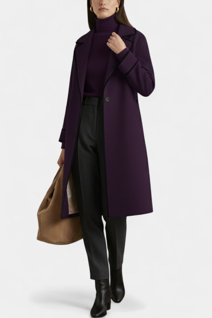 Harper Oversized Wool Blend Coat Featuring a Wide Collar