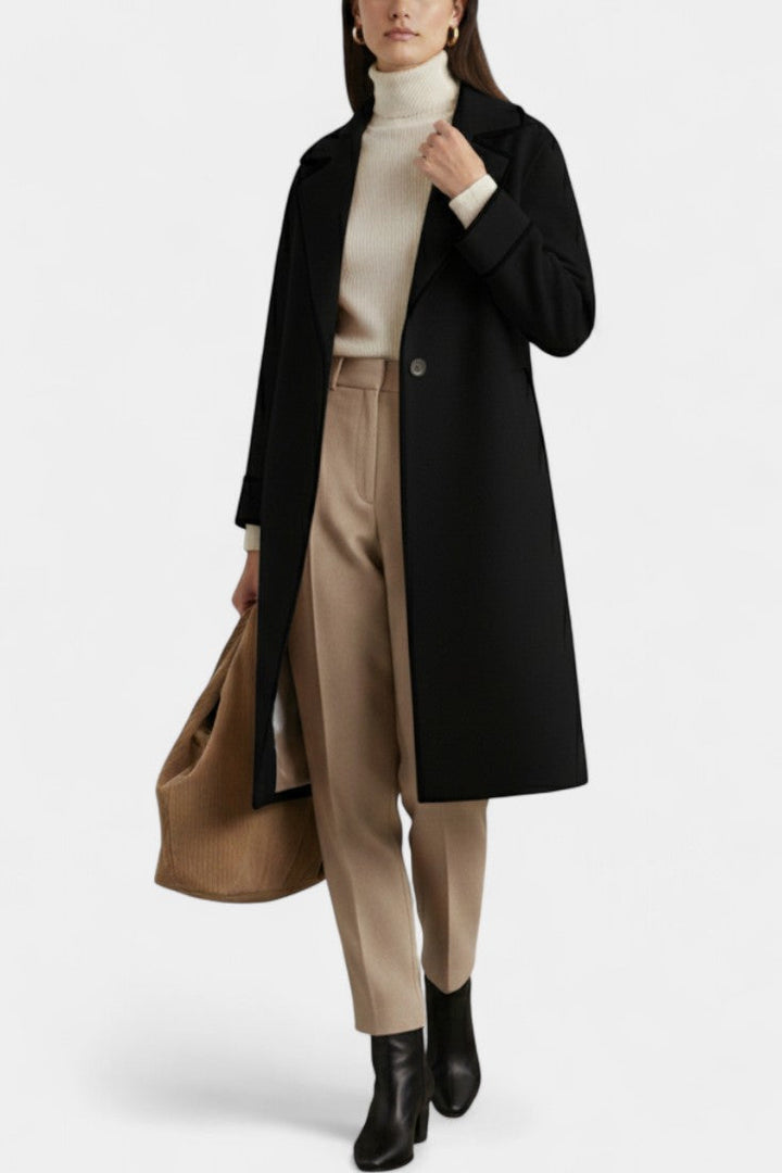 Harper Oversized Wool Blend Coat Featuring a Wide Collar
