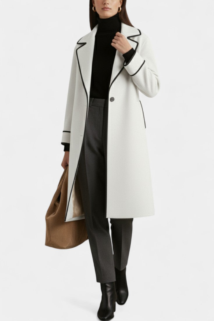 Harper Oversized Wool Blend Coat Featuring a Wide Collar