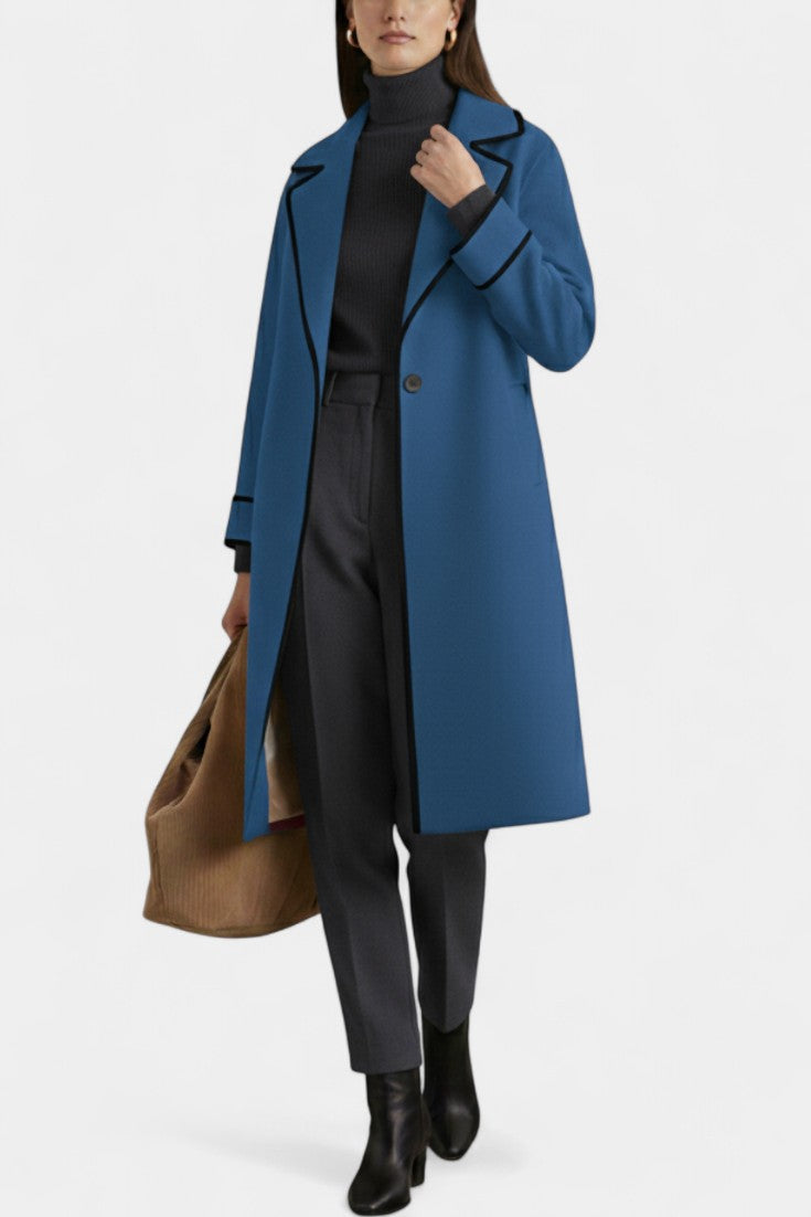 Harper Oversized Wool Blend Coat Featuring a Wide Collar