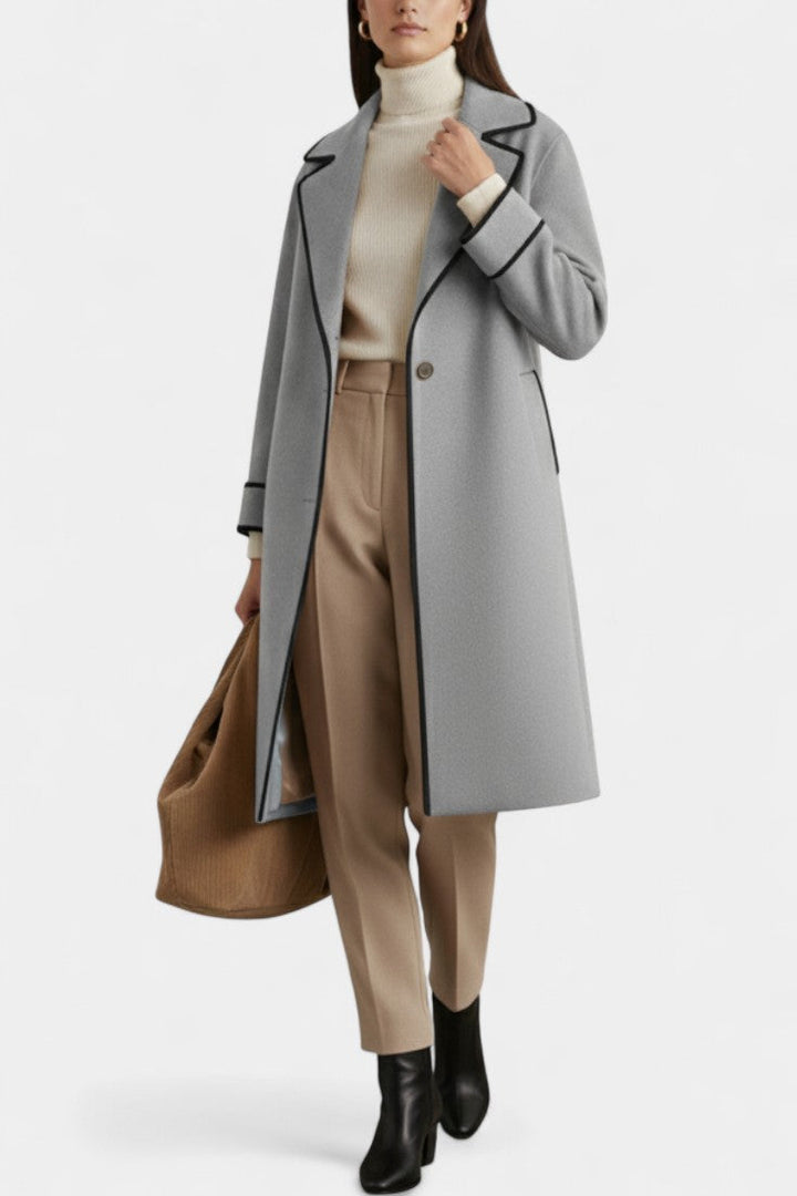 Harper Oversized Wool Blend Coat Featuring a Wide Collar