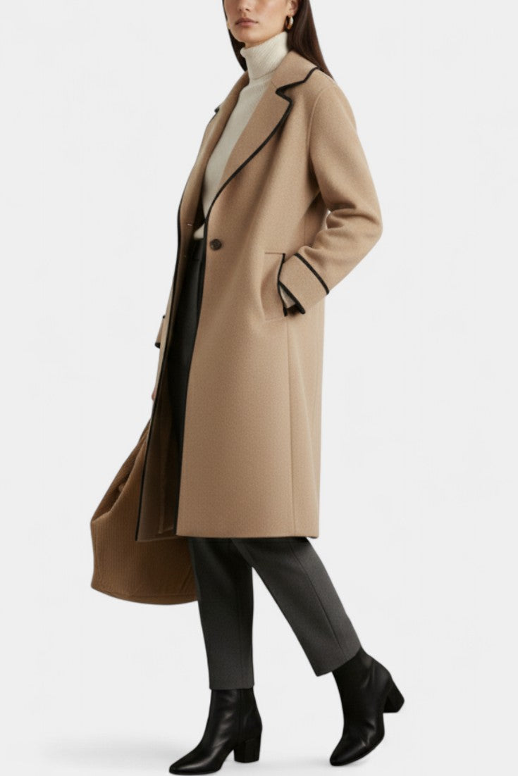 Harper Oversized Wool Blend Coat Featuring a Wide Collar