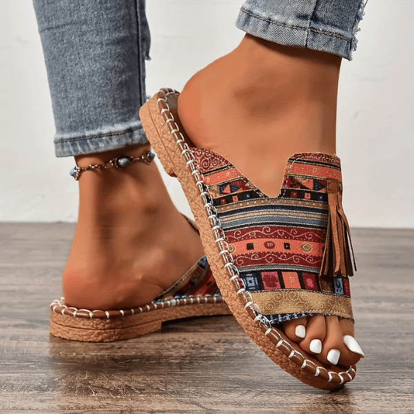 Mireille™ | Bohemian Print Orthopedic Sandals for Women