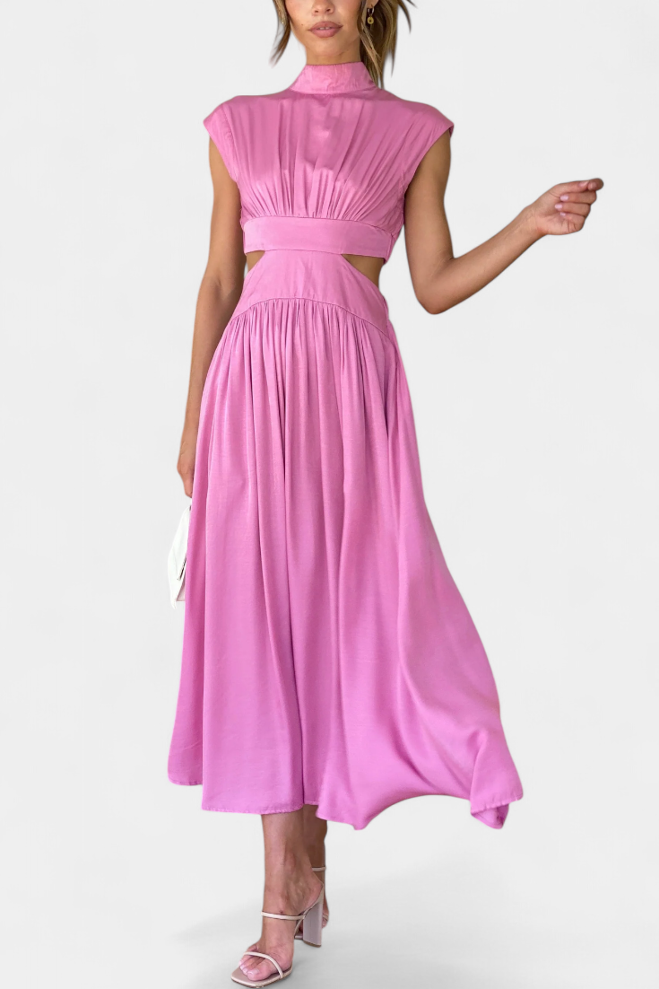 Jocelyn High Neck Top and Flowing Skirt with Side Slits