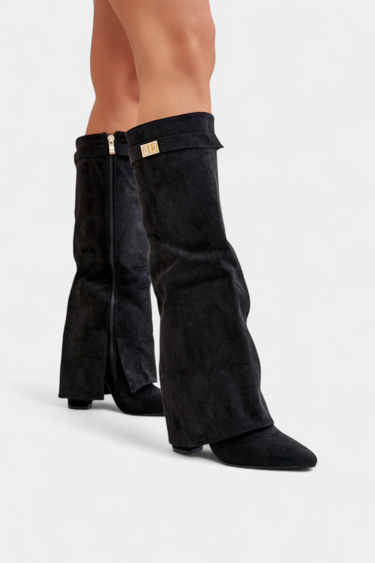 Raya Knee-High Boots with Block Heels