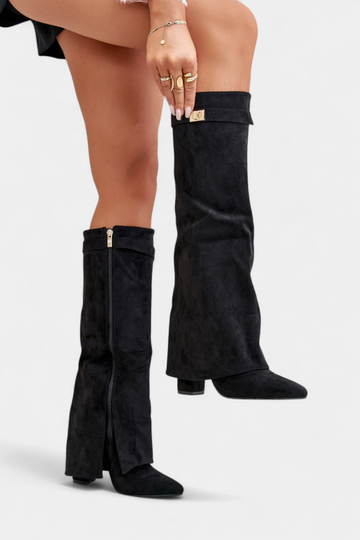 Raya Knee-High Boots with Block Heels