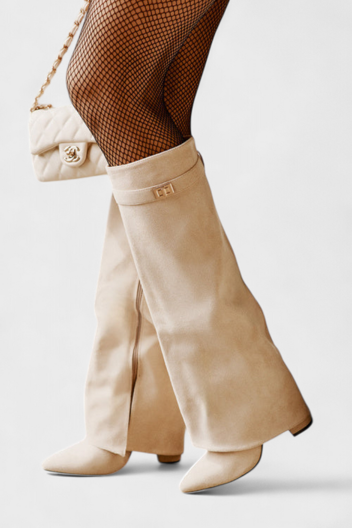 Raya Knee-High Boots with Block Heels