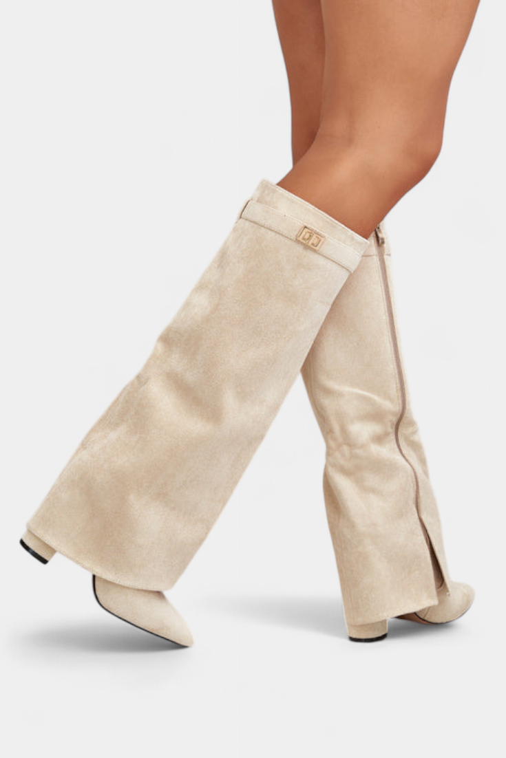 Raya Knee-High Boots with Block Heels