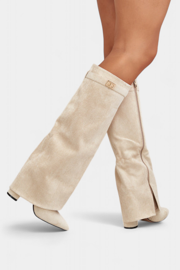 Raya Knee-High Boots with Block Heels