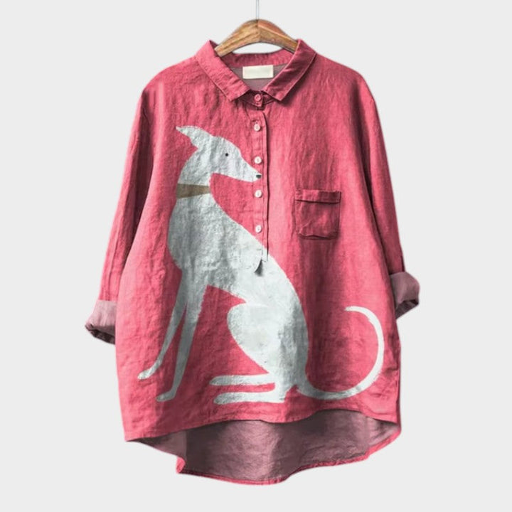 Brooke™ | Unique Women's Blouse Featuring Dog Print